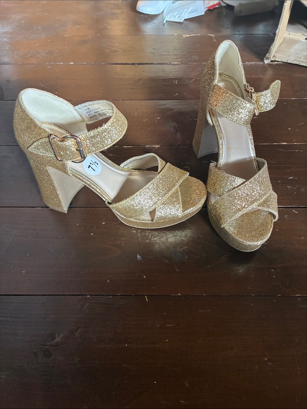 Gold Glitter Platform